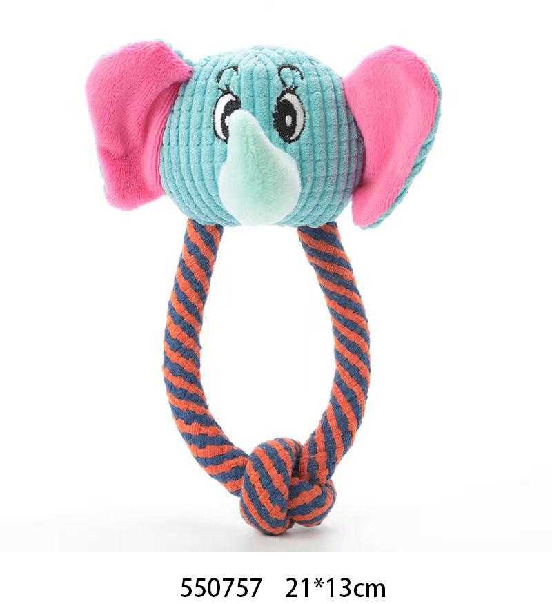 Λούτρινο παιχνίδι σκύλου ζωάκι με σχοινί - 21x13cm - 550757